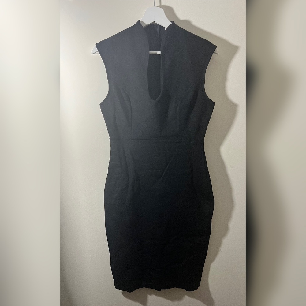 Black scoop neck dress